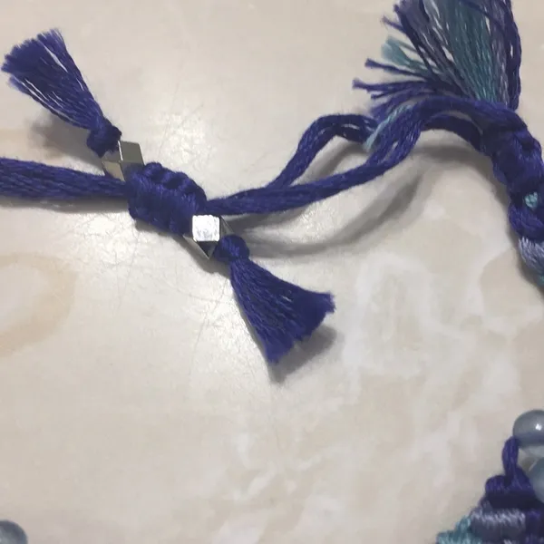 Free People Blue Woven Shell Bracelet - Image 8