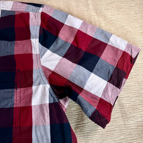 Carhartt Men’s XL Regular Plaid Short Sleeve Button Up Shirt Red Navy NWT - Image 12