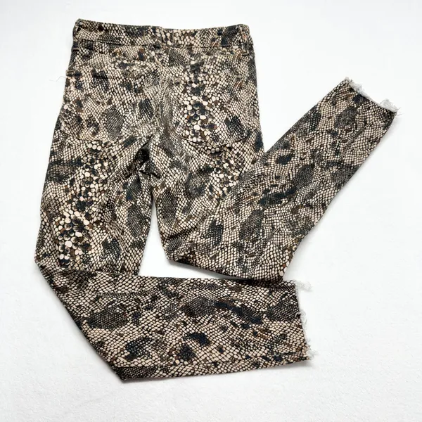 Free People We The Free Snakeskin Skinny Jeans Womens Size 28 Brown Animal Print - Image 11