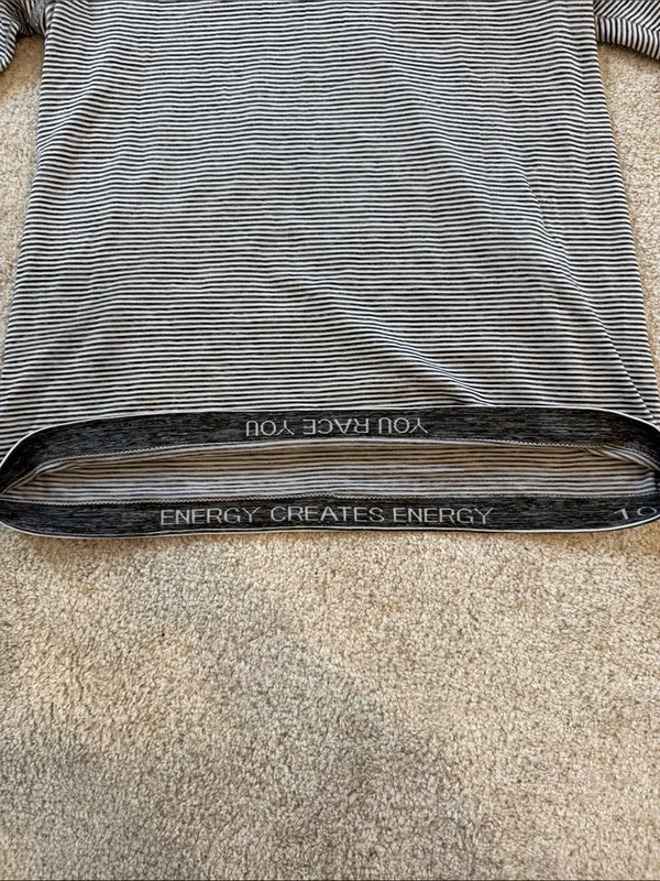 lululemon size 10 - Striped Long-Sleeve Crewneck Top - Grey/Black - Image 2