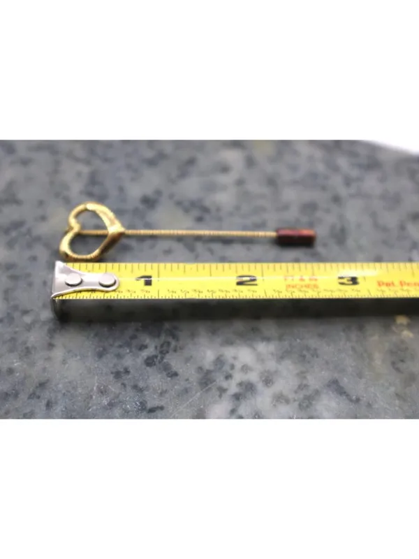 Vintage Victorian Romantic Gold Tone Heart Stick Pin Lapel, Hat, Scarf or Ties - Image 6