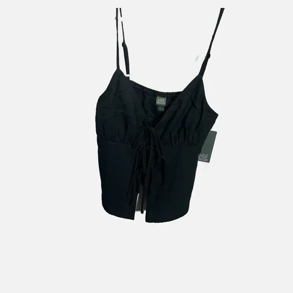 Wild Fable Black‎ Tie Front Cami Top Adjustable Straps XS Summer - Image 3