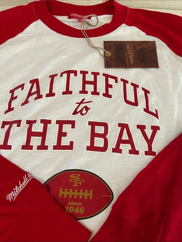 Mitchell & Ness Scarlet San Francisco 49ers Slub Long Sleeve T-Shirt, 2X, NWT - Image 5