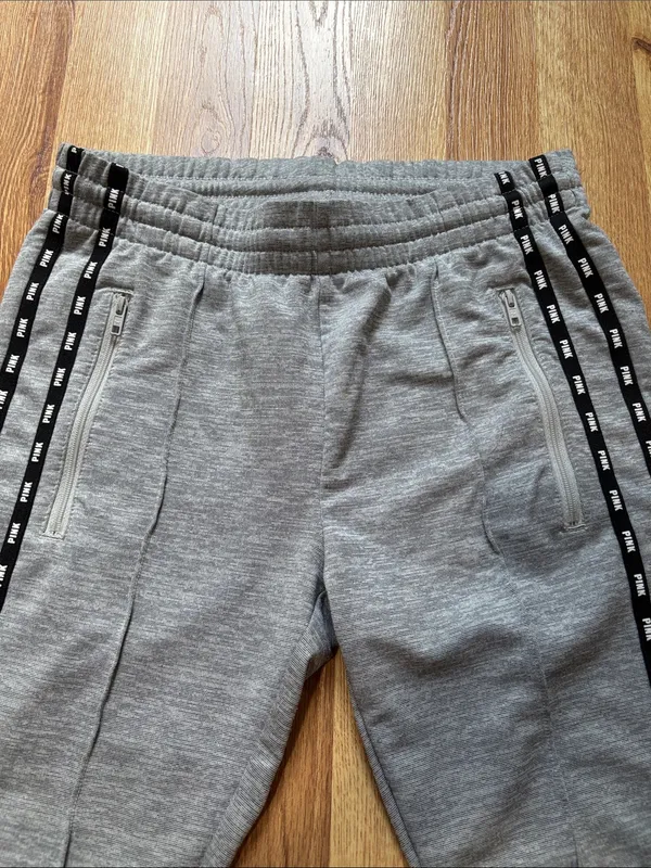 VS PINK Gray Side-Stripe Jogger Pants - Image 5