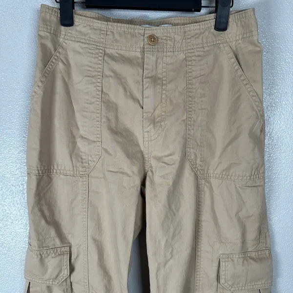 Abercrombie & Fitch Cargo Pants Womens 27/4Long Khaki Tan‎ Utility Straight Leg - Image 2