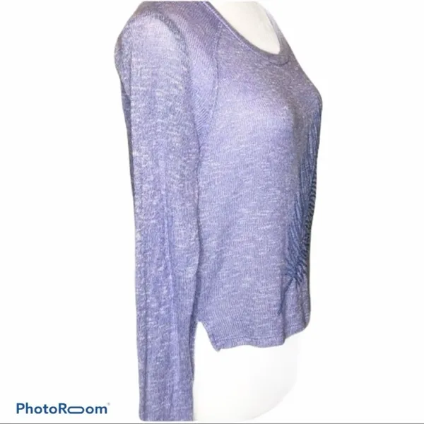 Aeropostale Live Love Dream Purple Sequin Feather Sweater Large - Image 3