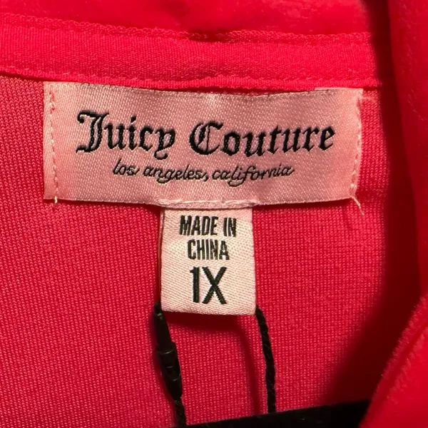 Juicy Couture Long Sleeve Full Zip Hoodie Track Jacket Hot Pink Size‎ 1X NWT - Image 5