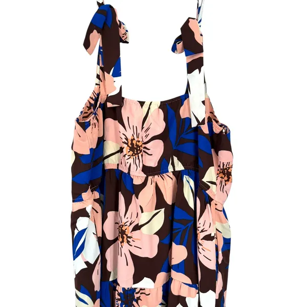 NWT Fashion | XL| Midi Tired Dress Shoulder Bow Floral Floral Hawaiian Sun Dress - Image 4