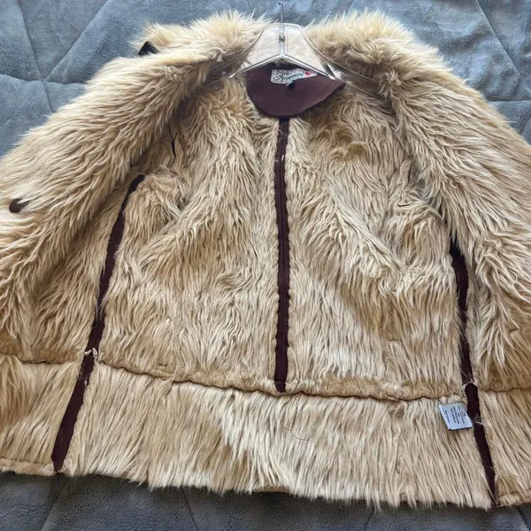 Vintage Y2K indie boho Forever brown faux suede and faux fur lined jacket medium - Image 7