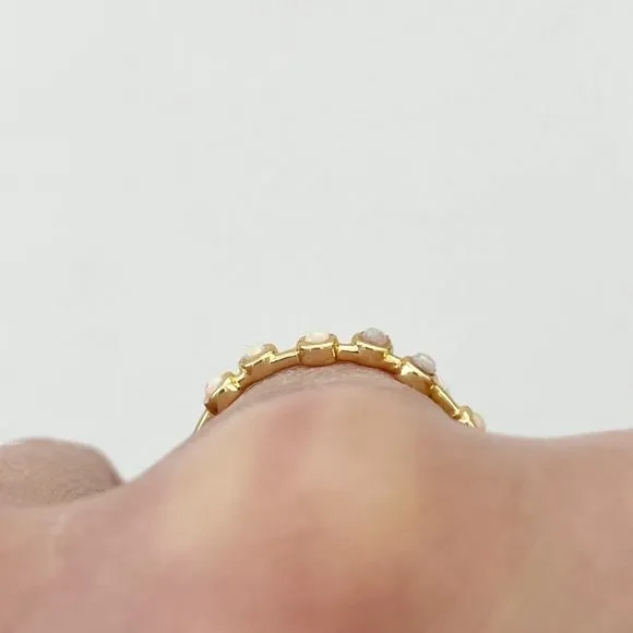 Five and Two New  Scattered Opal Gold Tone Serena Stacking Ring Size 6 - Image 9