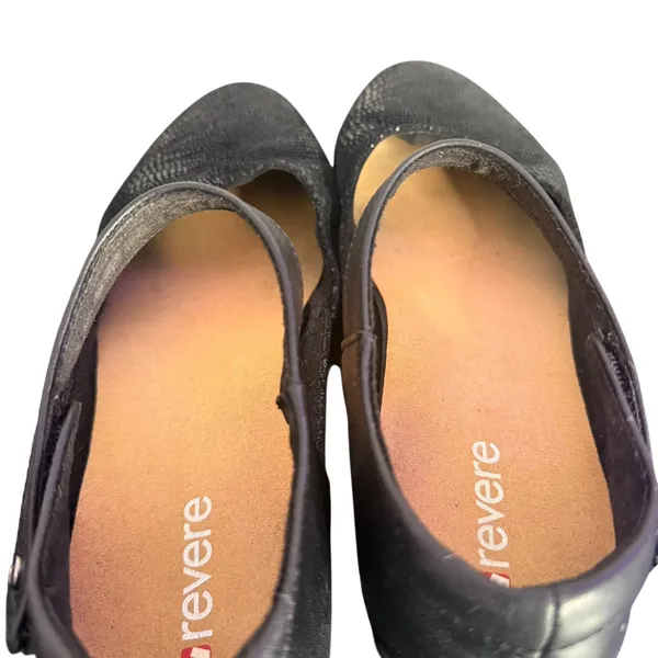 Revere Osaka Mary Jane Comfort Shoes Black Leather Strap Reptile Print 7.5 Wide‎ - Image 10