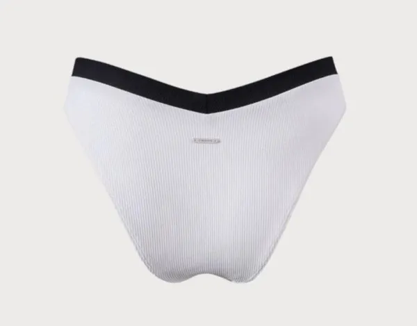 BERLOOK White Contrast Trim Triangle Bikini Top AND BOTTOM 55 - Image 10
