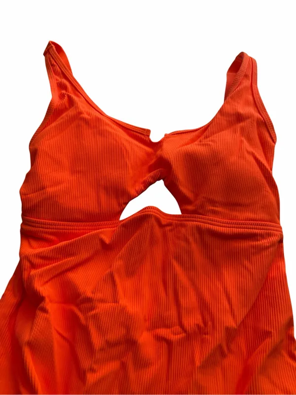 Charmo NEW Women's Orange Cutout One Piece Swimsuit Size L #260215 - Image 4
