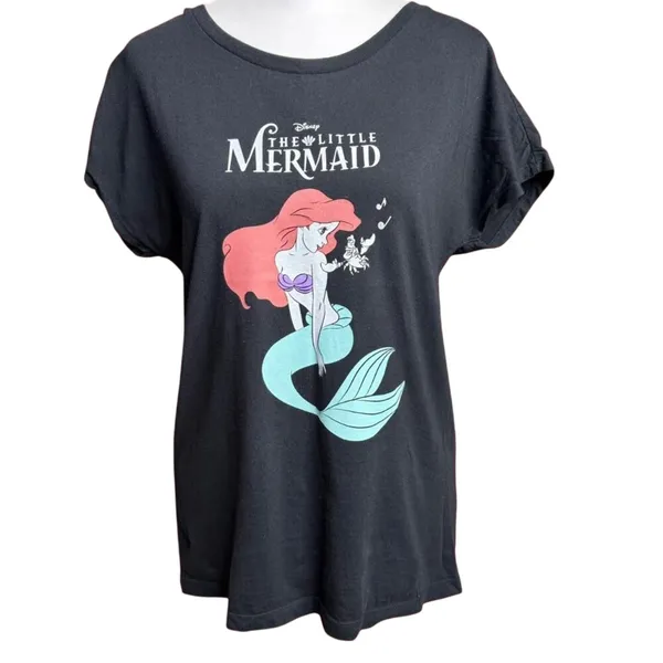 Disney UNIQLO Little Mermaid Ariel Graphic T-Shirt Mermaidcore Small - Image 3