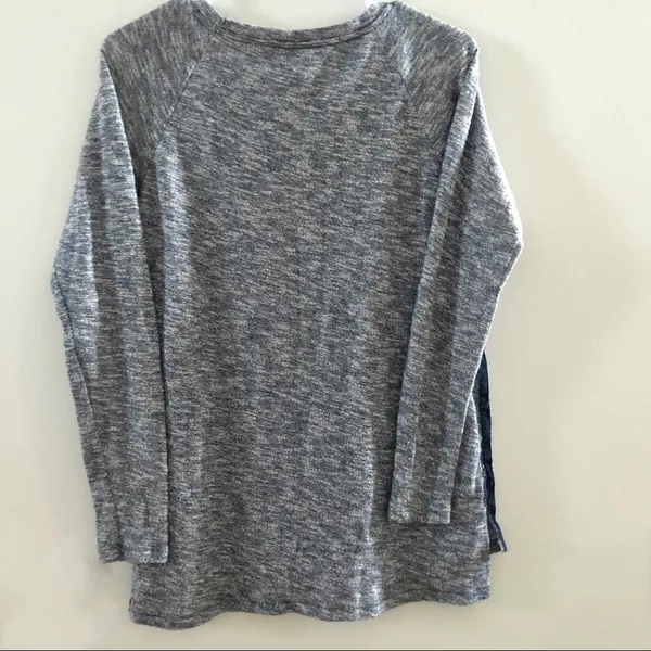 Aerie Marled High low Slit Oversized Sweater Blue Small‎ - Image 2