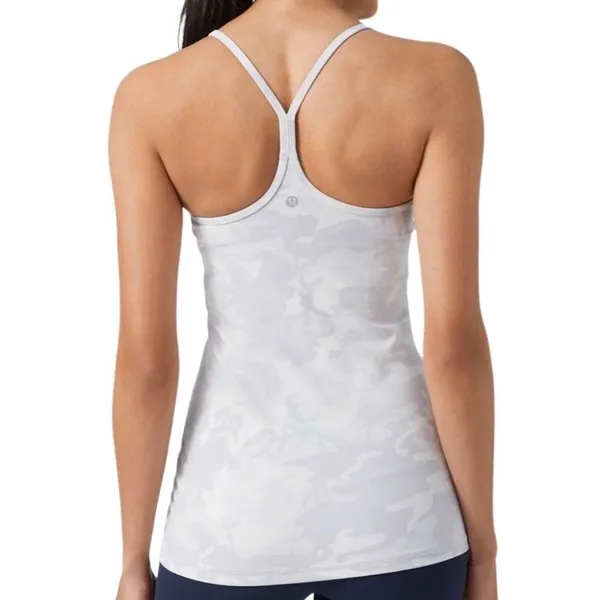 Lululemon Power Y Tank Everlux Incognito Camo Alpine White Multi Size 8 Tank Top - Image 2