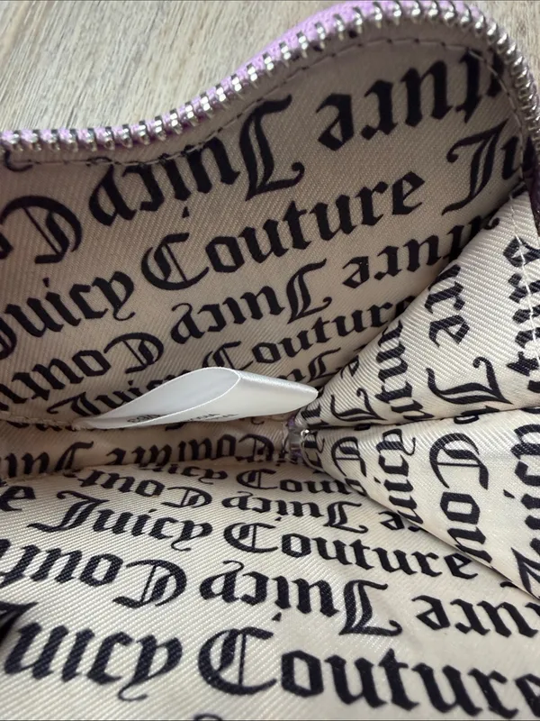 Juicy Couture Y2K Violet Heart Zip Around Coin Purse/Wallet/Wristlet - Image 10