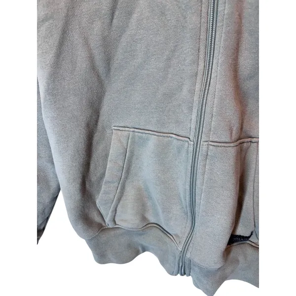 Hollister Women's Full Zip Hoodie Sage Olive Green Size XS - Image 5