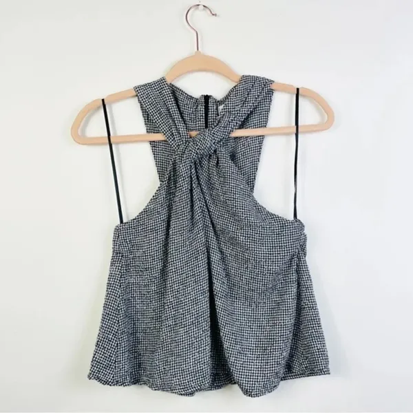 MANGO Gingham Halter‎ Twist Top Size XXS - Image 2