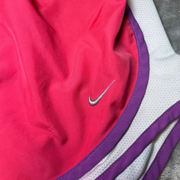 Nike Womens Size Medium Dri-FIT Running Shorts Pink‎ White Purple Athletic Gym - Image 14