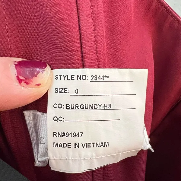 Dessy Collection 2844 Burgundy Off The Shoulder Chiffon Bridesmaid Dress Size 0 - Image 11