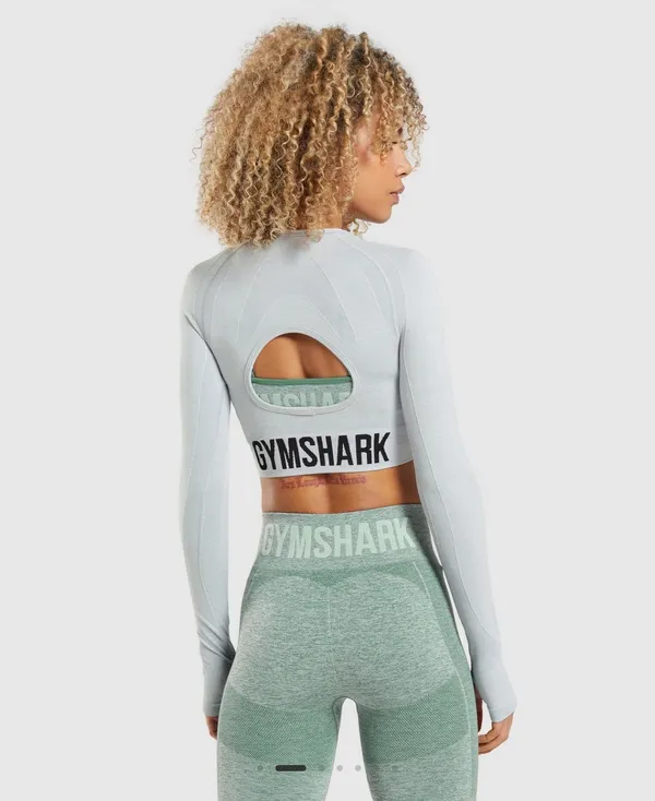 Gym Shark FLEX SPORTS LONG SLEEVE CROP TOP - Image 2