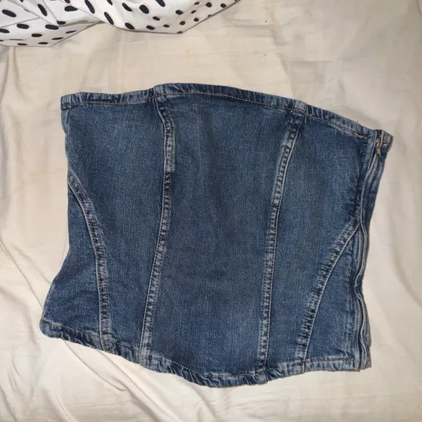 zara denim tube top  - Image 3