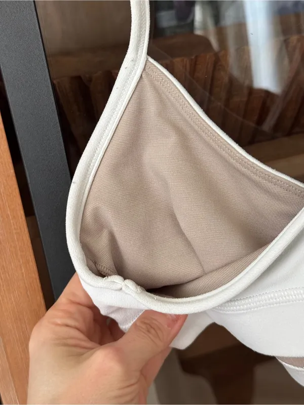 Lululemon Flow Y sports Bra Nulu White workout top racerback - Image 8