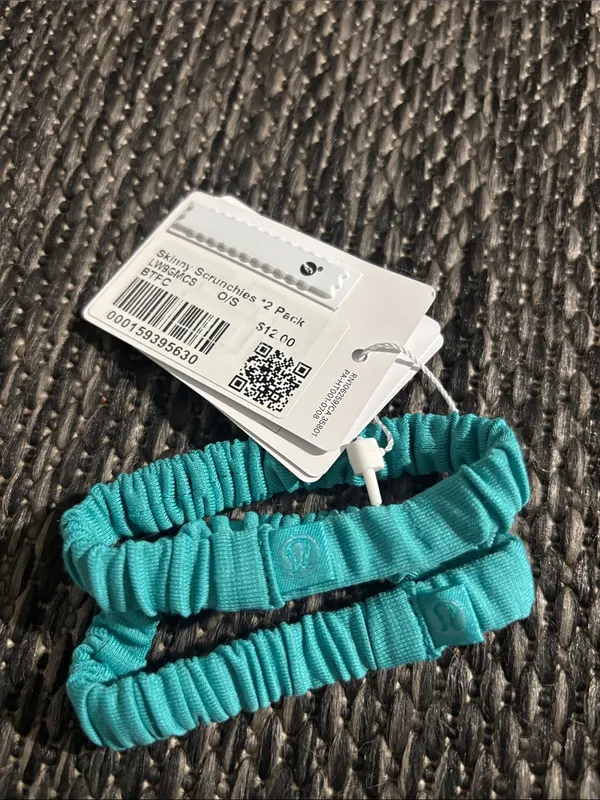 Lululemon Skinny Scrunchies *2 Pack NEW Teal - Image 2