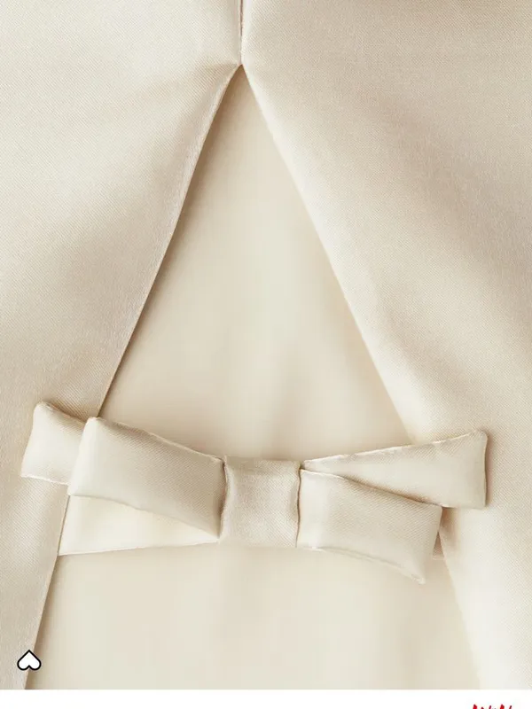 Divided Shimmering Cream Slip Dress - Image 3