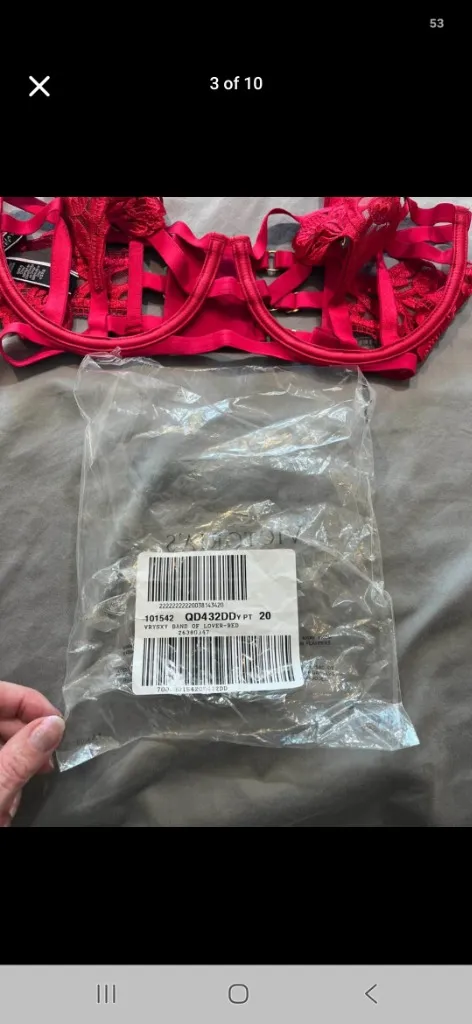 Victoria's Secret Balconette Red Strappy Cage Bra - Image 3