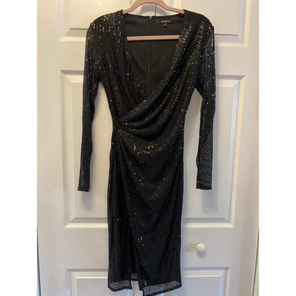 Area Stars Asymmetrical‎ Sequin Dress Black Women's Womens Size Small - Image 3