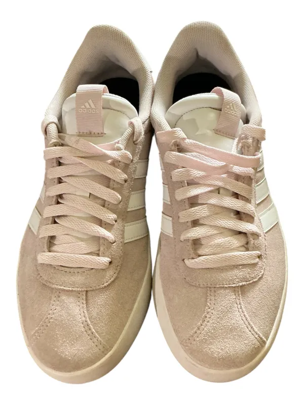 adidas VL Court 3.0 "Almost Pink White" Suede Sneakers - Women's Size 7 - Image 2