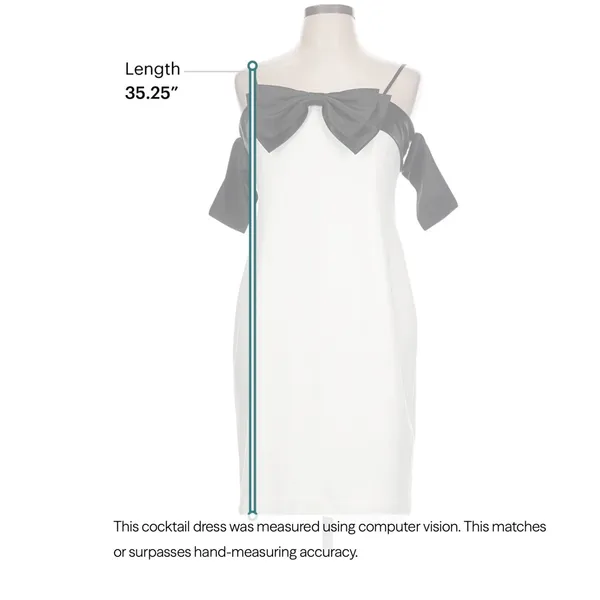 Alex Marie Cleo Dress Womens 10 White Black Bow Sheath Mini Bridal Wedding party - Image 6