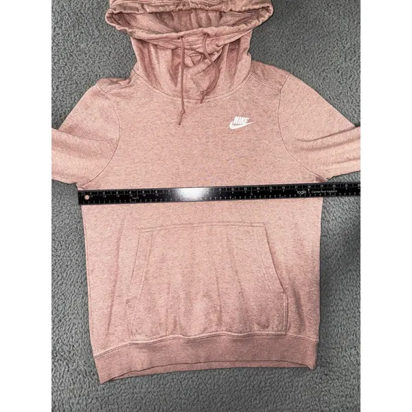 Nike Hoodie Women XS High Neck Pink Heathered‎ Pullover - Image 3