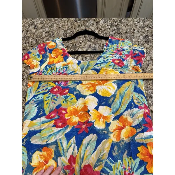 Jams World Tropical Hawaiian Print Mini Dress Corset Back Size Medium Floral‎ - Image 5