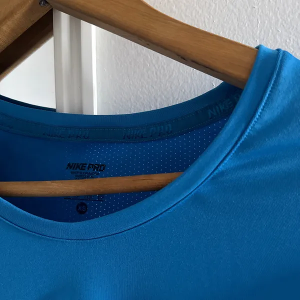 Nike Pro Blue Dri-Fit Compression Short Sleeve Top - Image 2