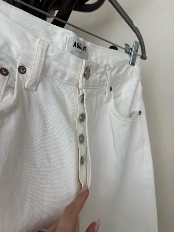 AGOLDE Low Slung Baggy Jeans White - Image 5