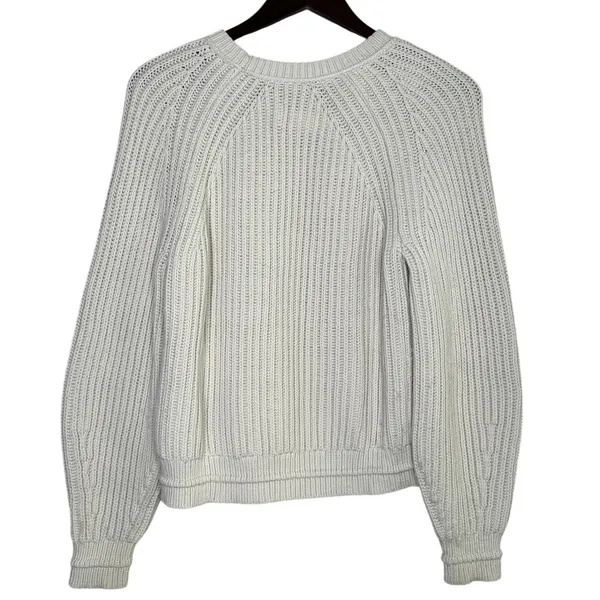 J.Crew Chunky Ribbed Crewneck Long Sleeve Pullover Sweater Stretch M Cream - Image 5