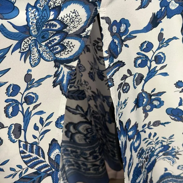 Blue and White Large Floral Halter Maxi Dress - Image 5