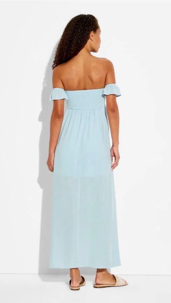 Wild Fable Baby Blue Off The Shoulder Dress - Image 2