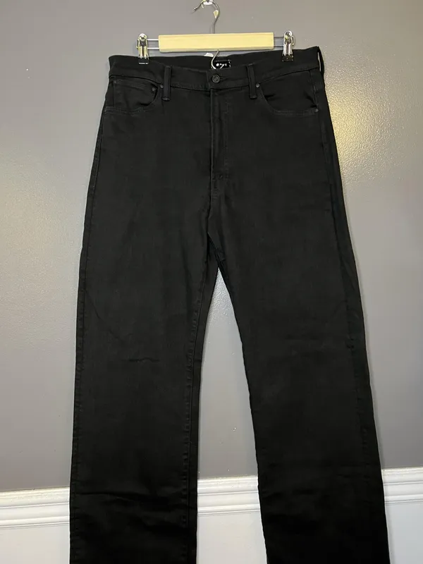 Mother The Dodger Sneak Jeans Womens 30 Black Dark Wash Straight Relaxed Denim - Image 2