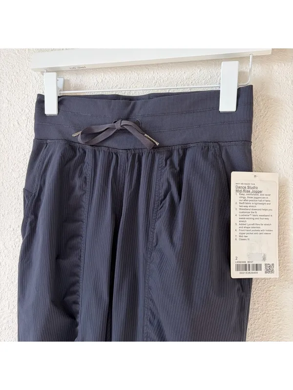 Lululemon Dance Studio Mid Rise Jogger Size 2 Regular Black Night Athleisure NEW - Image 3