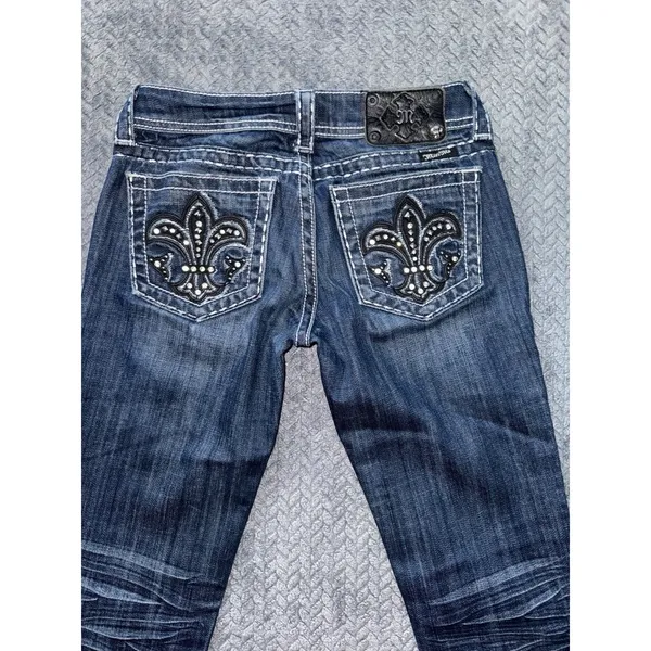 Miss Me Women's Skinny Blue Denim Low Rise Medium Wash Size 26‎ - Image 7