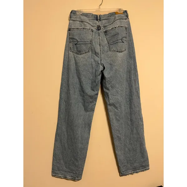 American Eagle Baggy Jean in Light Wash Size 12 90s Grunge Rigid Denim Gorpcore - Image 8