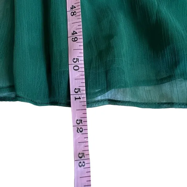 Lela Rose Daisy Lace Strapless Chiffon Maxi Dress Green White Size 8 - Image 7