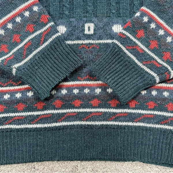 C&A Women’s Wool Blend Crewneck Sweater Grandpacore Cabin Multicolor Green L - Image 5