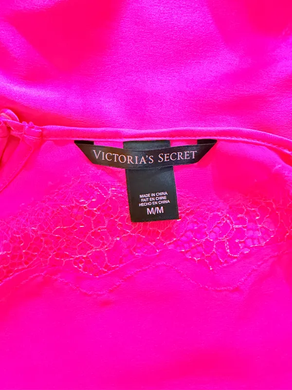 Victoria’s Secret Pink Satin Lace Chemise Slip Dress Medium - Image 5
