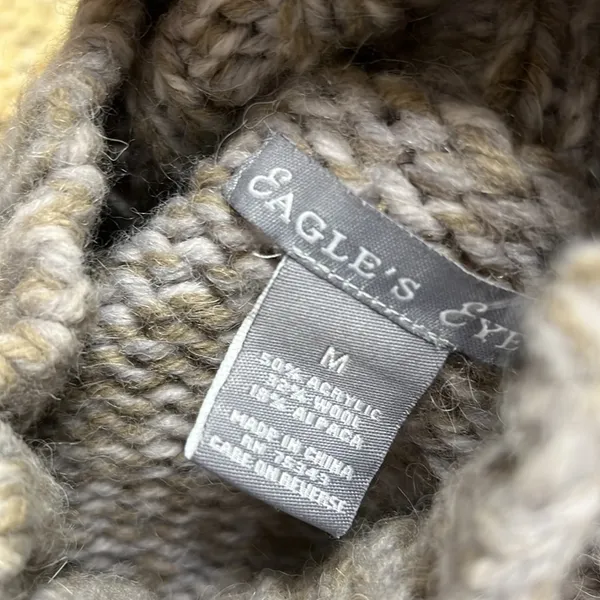 Chunky Wool Knit Cozy Sweeter Turtleneck Eagles Eye Womens Medium - Image 4