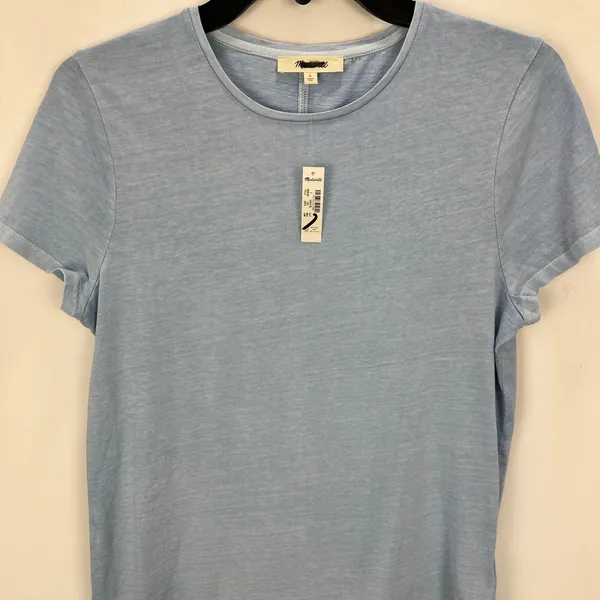 Madewell Essential Slim Tee Shirt Lightweight Cotton Light Blue Basics L NWT - Image 3